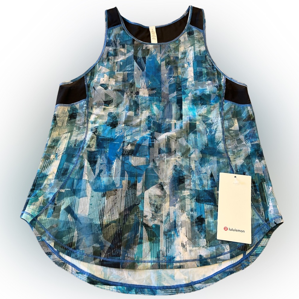 Lululemon Sculpt Tank, NWT, size 8, relaxed fit, color-blues/green/off w…